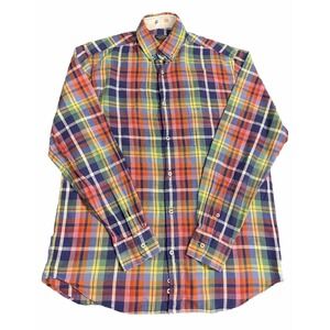Paul & Shark Yachting long sleeve button down L plaid shirt $300 Preppy Collar